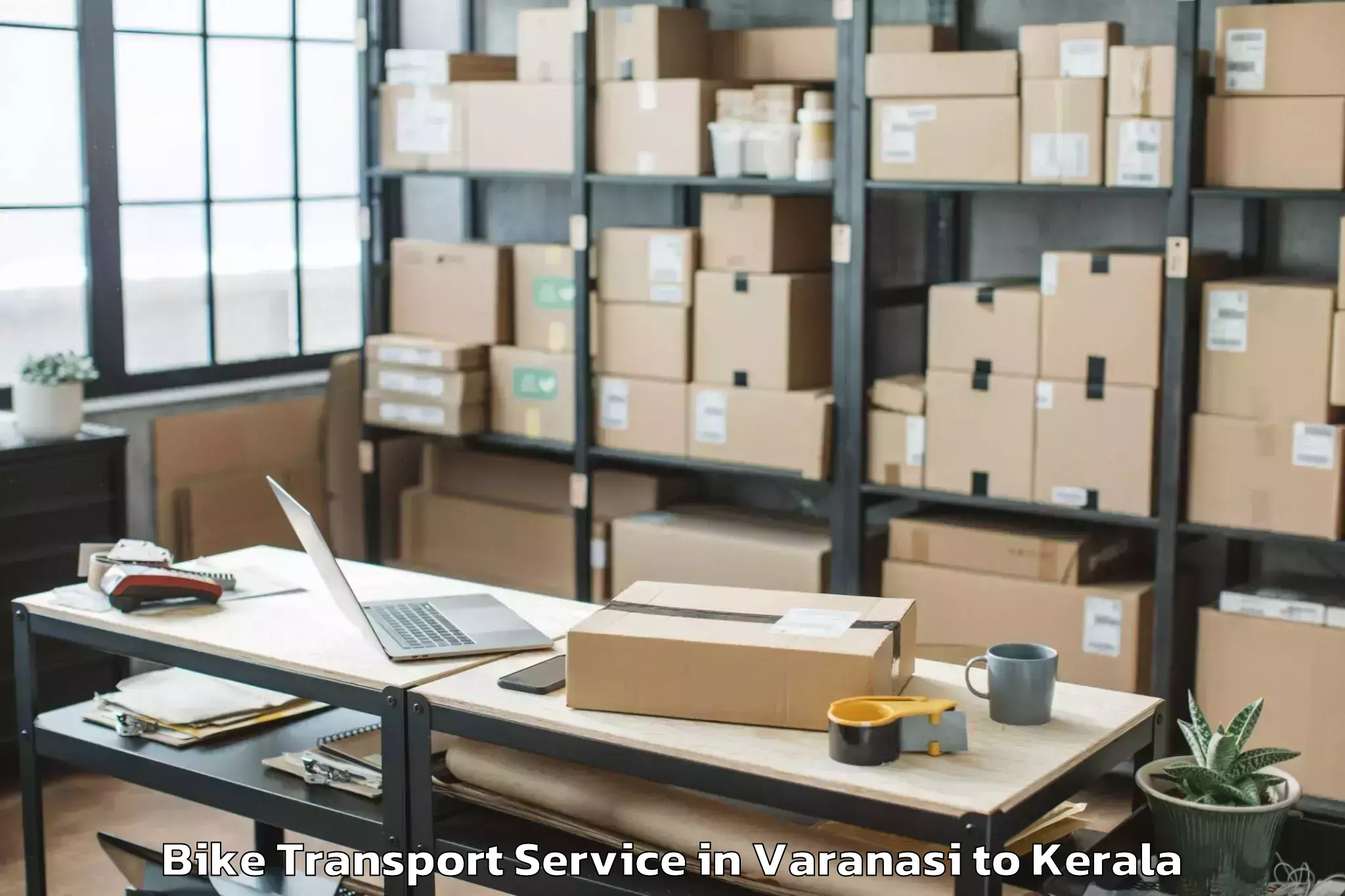 Top Varanasi to Mall Of Joy Kottayam Bike Transport Available